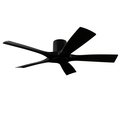 Modern Forms 5-Blade Smart Flush Mount Ceiling Fan 54" Matte Black w/Remote Control (Light Kit Sold Separately) FH-W1811-5-54